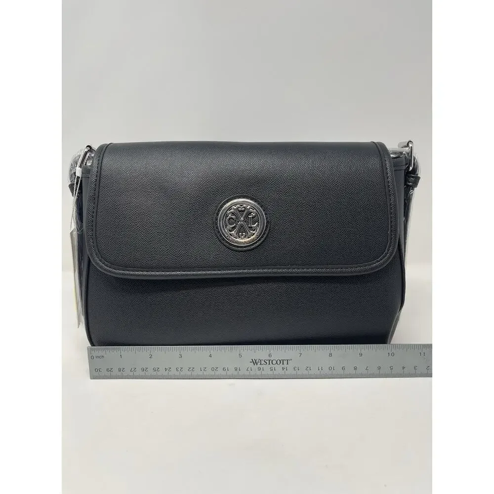 Christian Lacroix CXL Karen Caviar Shoulder Bag Black Faux‎ Leather Retail $98